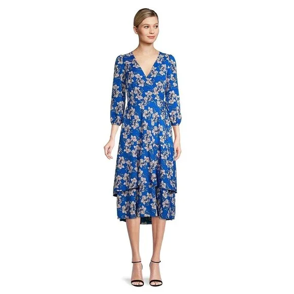 Eliza J Faux Wrap Maxi Dress in Blue at Nordstrom, Size 4